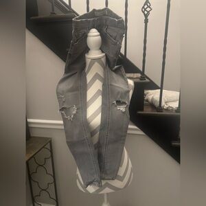 Jamie Topshop Skinny Jeans Ripped Gray 25/30